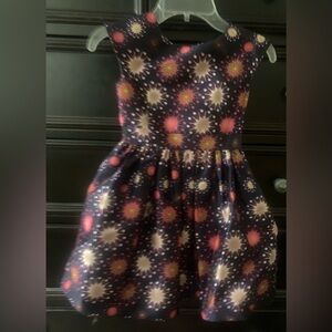 Starburst Patterned Kids Party Dress